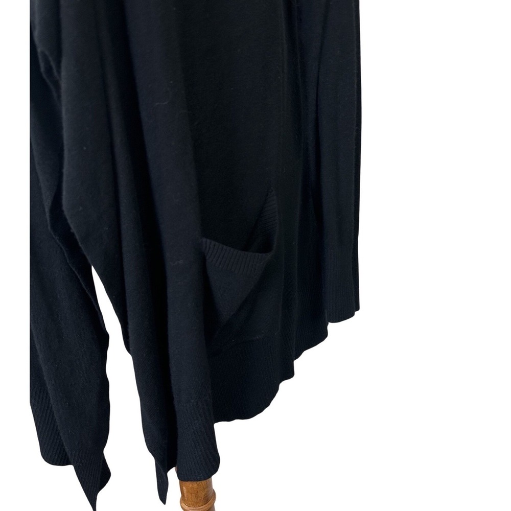Chico's‎ Long Sleeve Open Front Waterfall Cardigan Sweater Slits Black Women's 2 - Picture 4 of 10